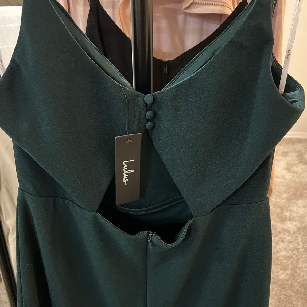 Lulus Moments Of Bliss Forest Green Backless Mermaid Maxi Dress - Size L - Picture 9 of 12